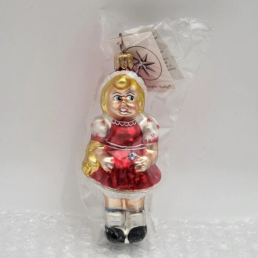1995 Christopher Radko Little Red Magic Glass Christmas Ornament~ New Sealed!